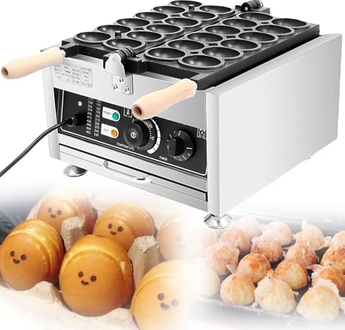 Gaufrier à Bulles éLectrique Commercial 1500 W, Machine à Brochettes en Fer en Forme de Boule de Gaufre AntiadhéSive, pour Collation de Cuisine à Domicile, PréParation de CrêPes