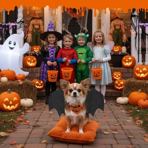 OLANRUN-Dog-Halloween-Costume-Dog-Bat-Wings-Costume-with-Pumpkin-Bells-for-Halloween-Party-Decorations-Cute-Dogs-and-Cats-Bat-Wings-Cosplay-Party-Dress-Up-Costumes-for-Large-Dogs