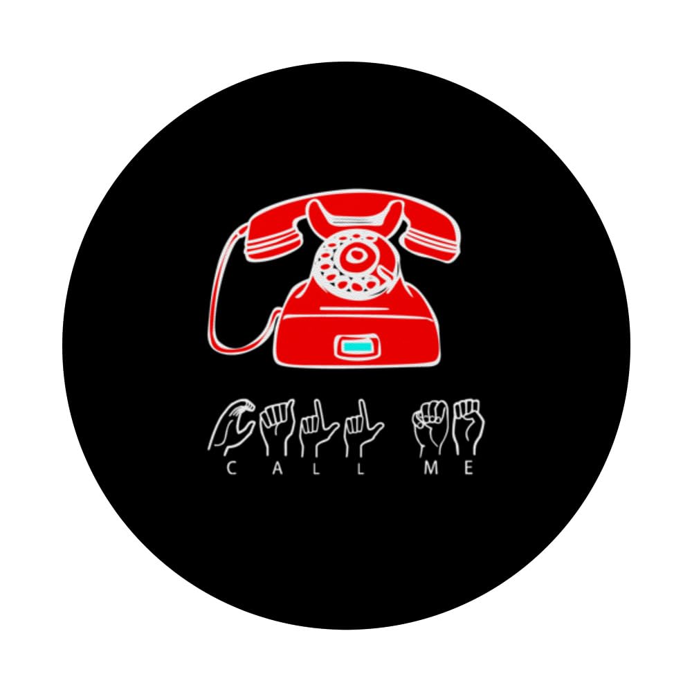 Funny Call Me Red Phone PopSockets Swappable PopGrip, Black - Image 3