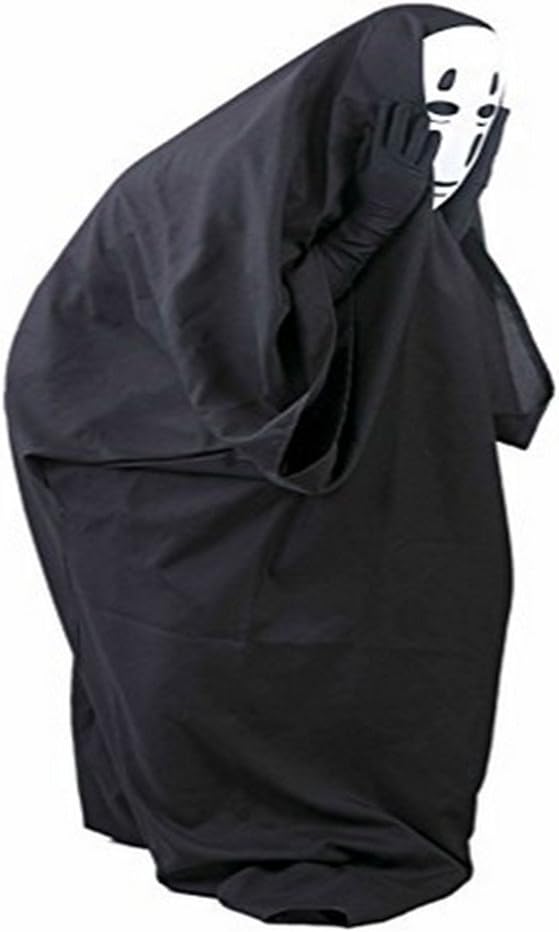 No-face Men Mask Halloween Faceless Kaonashi Cosplay Costume with Mask and Gloves
