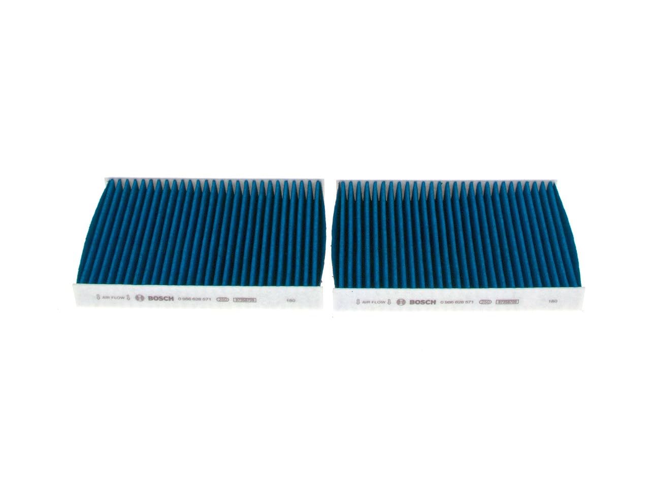 Bosch A8571 FILTER+pro Filtro de Habitáculo - Filtro de Repuesto de Alta Eficiencia - Eficaz Contra Polen, Polvo Fino, Moho y Bacterias, para un Aire más Limpio en el Vehículo - Juego de 2 Filtros