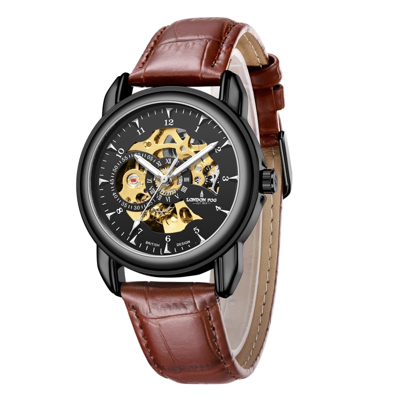 Buy London Fog Highgate Collection Automatic Dial:Black,Strap:Brown - Image 1