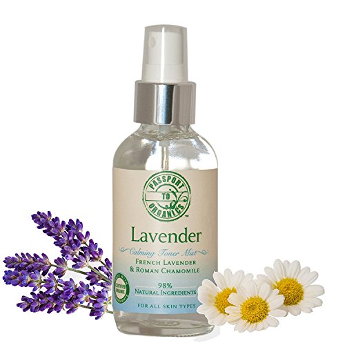 Organic Lavender Toner Mist for Acne, ,pH Balance and Shrink Pores. Made with French Lavender and Roman Chamomile - Paraben Free