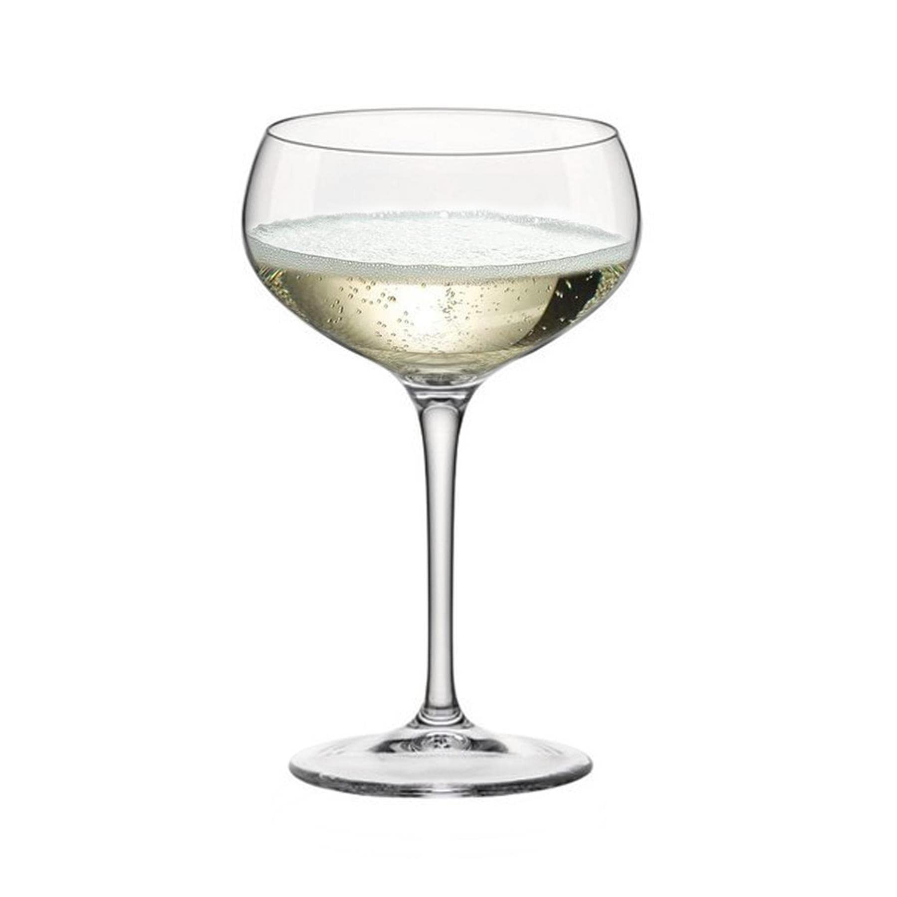 Bormioli Rocco Bartender Glass Champagne Coupé Soucoupes - Lunettes de Soucoupe à vin Mousseux de Prosecco Italien - 305ml - Clear - Pack de 12