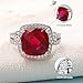 AGRULE Ruby Gemstone Ring Sterling Silver Gemstone Wedding Engagement Jewelry for Women Sterling Silver Band Statement Cushion 8.6 Carat Red Stone Ring Promise Ring Size 8