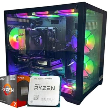 Pc Gamer Aquario AMD Ryzen 7 5700X3D, Placa mãe B450, 32Gb DDR4, SSD Nvme 1Tb, Fonte 650w 80Plus, Gabinete Aquario com 9 Fans ARGB com controladora - ESCOLHA A PLACA DE VIDEO (RTX 3050 6GB)