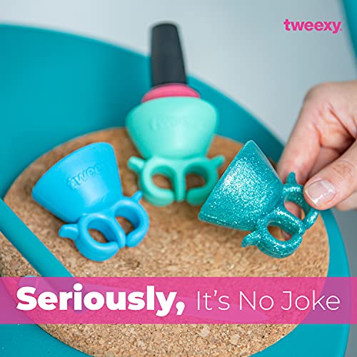Tweexy Wearable Nail Polish Holder Ring - Nail Polish Bottle Holder For Easy Application | Perfect For Fingernail Painting, Manicure & Pedicure | Nail Polish Accessories (Beach Glass Blue) #TOP3