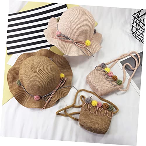 Girl Straw Hat and Bag for Girls Lightweight Beach Hat Excellent Uv for Activities and Outdoor Adventures Beige3