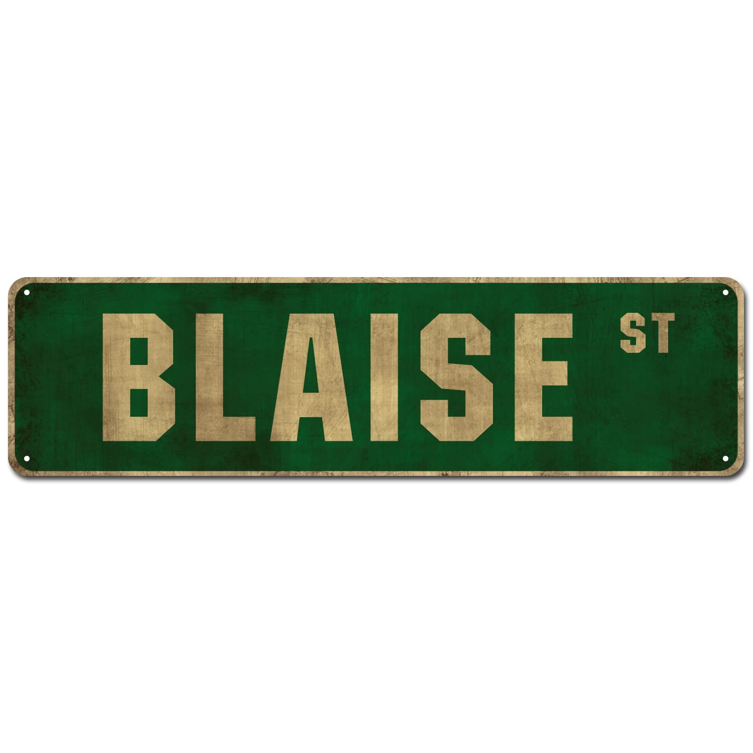 Peiyeety A002 Vintage Metal Tin Sign Decorative Wall Art Blaise St Themed Street Sign, Rustic Style, Durable Waterproof Rustproof, For Home, Personalized Decor, Easy To Mount, 4X16 Inch
