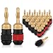 WGGE WG-008 24K Gold Safety Connector Banana Plugs (12 Pair (24 plugs))