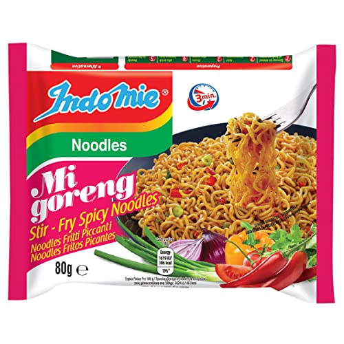 Indomie Mi Goreng Instant Stir Fry Noodles, Halal Certified, Hot & Spicy / Pedas Flavor, 3 Ounce (Pack of 10) - Image 3
