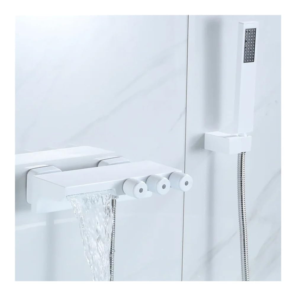Blyqxs White Large Flow Waterfall Bathtub Faucet Gly62