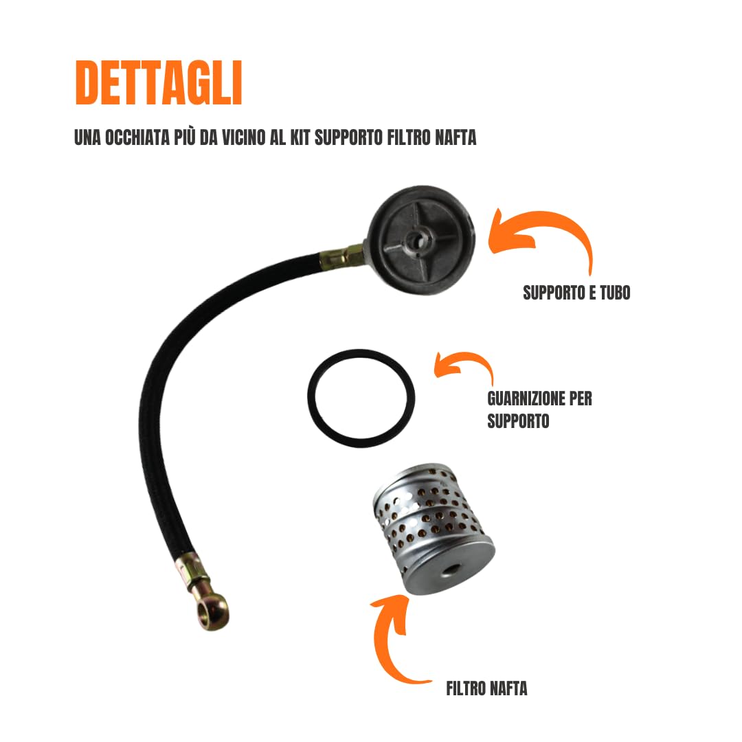 Kit de Soporte de Filtro Nafta Compatible Con Motores Lombardini Diesel LDA 450 510 3LD510 96-97 100 4LD 640 820 para Combustible Motoazada y Motocultor
