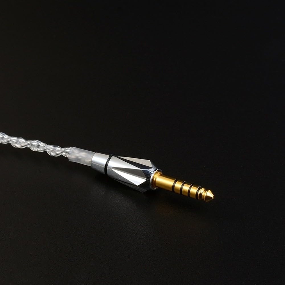 Cavo per cuffie bilanciato a 2 pin da 0,78 mm, 4 fili in rame placcato argento con isolamento FEP, cavo audiofilo per auricolari (3,5 mm)