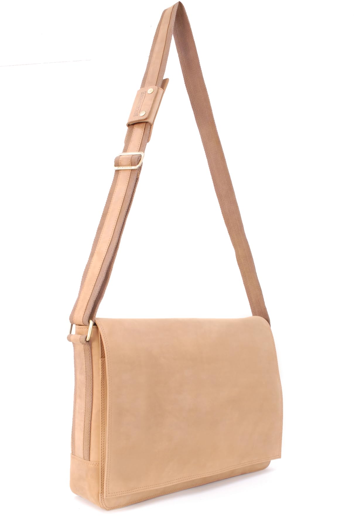 Bolso Mensajero Grande de Piel para Portátil 17'' - Bandolera de Trabajo para Hombre - Sección Laptop Acolchada - Chester