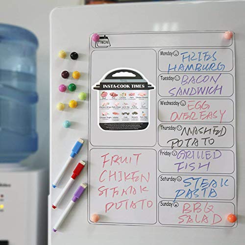 3 Pack Magnetic Cheat Sheet Compatible With Instant Pot Food Images Magnet Cooking Times Accessories For 45 Common Prep Functions (Small) #TOP4