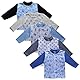 MEA BABY Unisex Baby Jäckchen Langarmshirt im 5er Pack, Baby Shirt/Cardigan mit Knöpfen aus Baumwolle, Langarm Baby Oberteil für Mädchen und Jungen, Farbe: Jungen, Größe 68