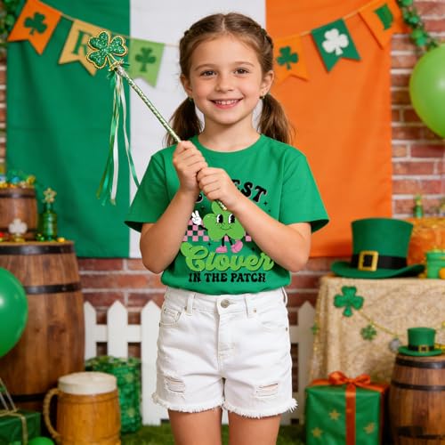 Image of Kids St Patricks Day Shirt Irish Shamrocks Graphic T-Shirt Shamrock Paddy's Day Tees Tops 2-7 Years