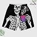Men & Boys Fit Swim Trunks for Beach Athletic Hiking Quick Dry Drawstring Essentials Half Pants with Pockets Lining, Beachwear Skull Skeleton Bisexual Pride Flag Art Fashion Swim Trunks