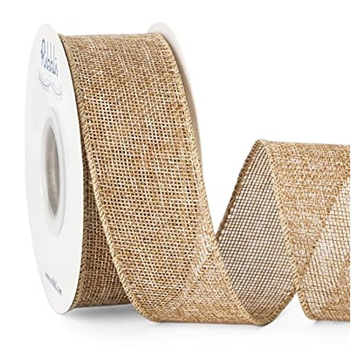 29+ Charming Farmhouse Christmas Tree Ideas to Inspire Your Holiday Decor 2 Ribbli Burlap Wired Edge Ribbon,1-1/2 Inch x 10 Yard,Natural,Solid for Big Bow,Wreath,Tree, Outdoor Decoration