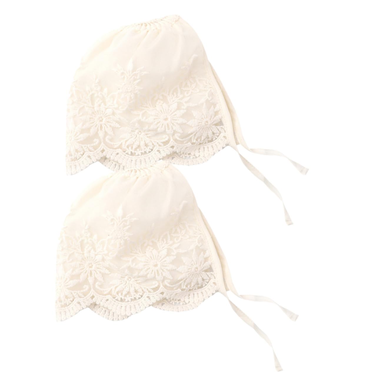 Gorro para Recién Nacido Beige de Encaje 2piezas Celebracion Verano