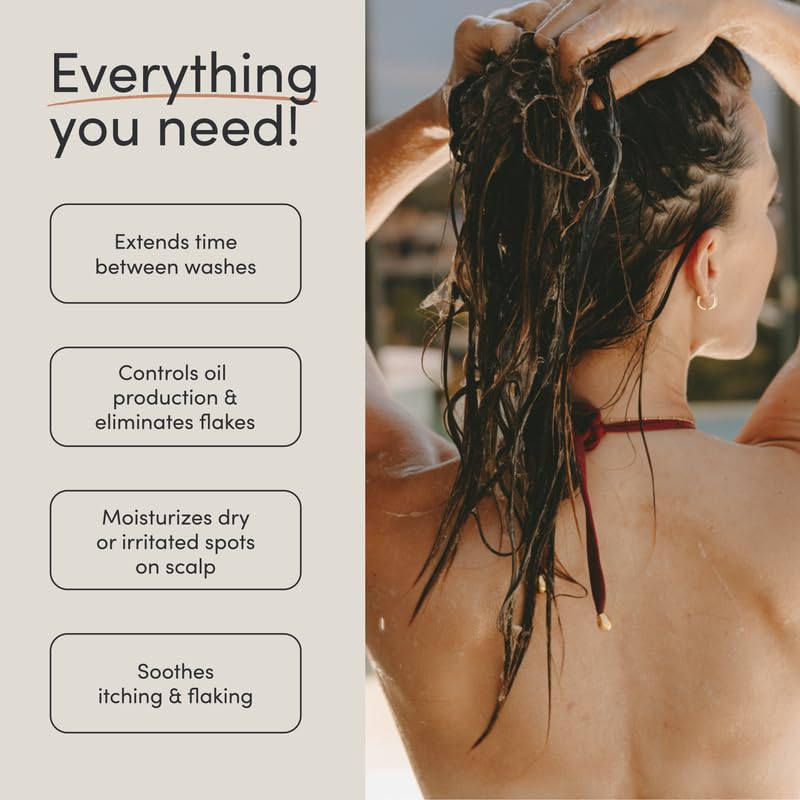 Miniatura 6 de Jupiter Champú y suero anticaspa para mujeres y hombres, formulado por dermatólogos para cuero cabelludo escamoso, con picazón, grasa y seco,