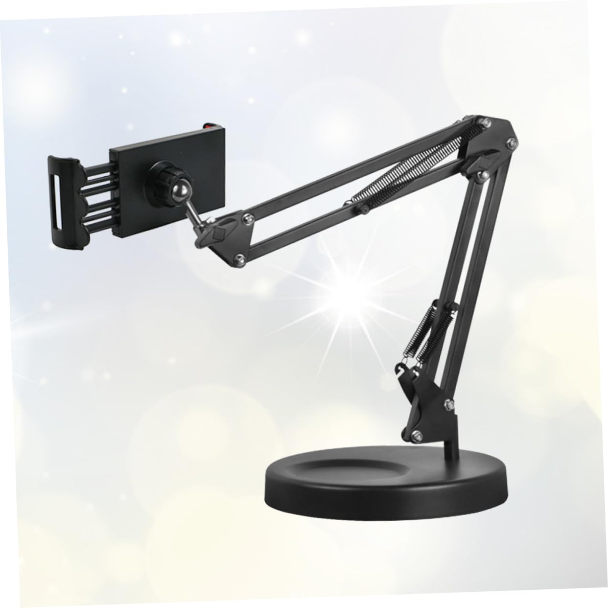 NUOBESTY Soporte para Teléfono Móvil Ajustable Brazo de Suspensión de Metal Compatible con Tablet y Móvil 360 para Escritorio y Cama Negro