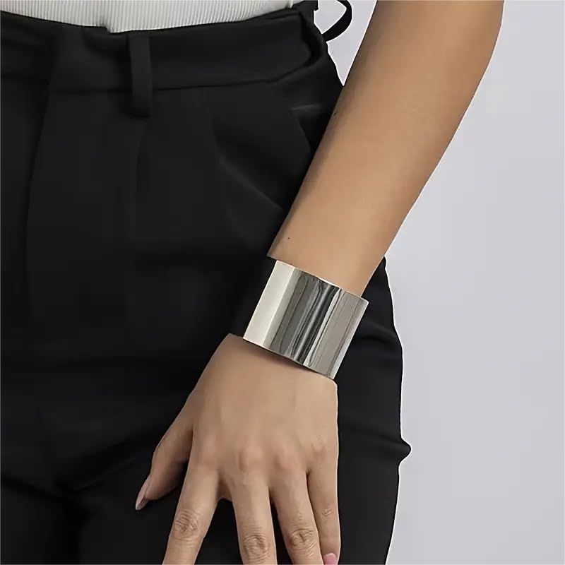 2-4PCS Gold Cuff Bracelets for Women Gold Bangle Bracelets Set Gold Cuff Jewelry Gold Open Wide Bracelets Adjustable4