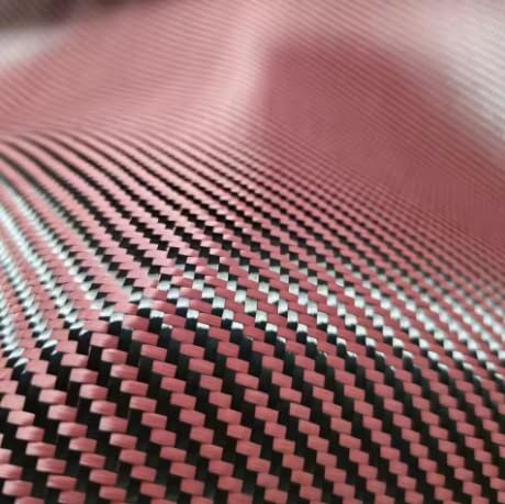 3K 200gsm 2x2 Red Blue Yellow Kevlar & Carbon Fiber Mixed Fabric Twill 50" / 100/150/m Aramid Fiber Hybrid Carbon Kevlar Cloth (Red, 50cm witdh x 1.5m)