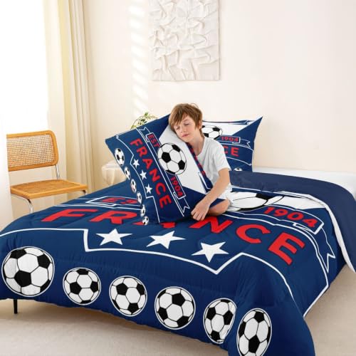 Image of Feelyou Football Soccer Comforter Set Full Size Bedding Set