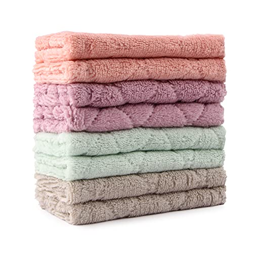 Product Image of the Bessrung 8 Pack Kitchen Dish Towels, Super Absorbent Microfiber Cleaning Cloth for Cleaning Glass, Kitchens, Bathrooms, Cars (4 Colors)