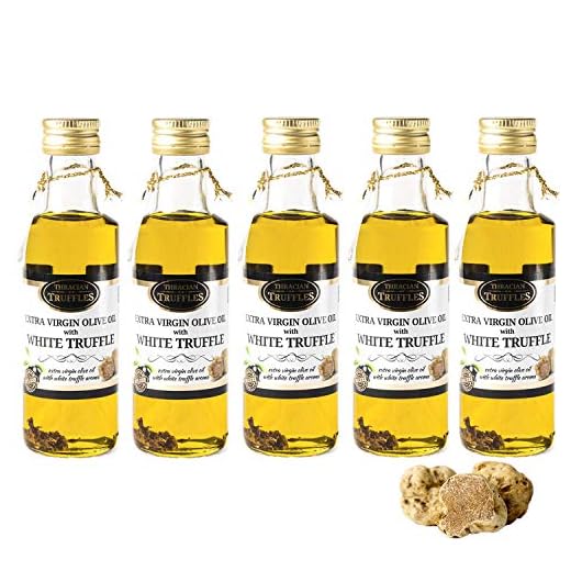 Aceite de girasol de trufa blanca con Tuber Magnatum Pico, ideal para cocinar, servir, ensaladas (5 x 100ml)