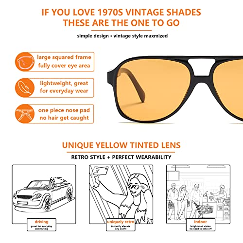 Xpectrum Trendy Retro Sunglasses for Men Women 70s Vintage Aviator Sun Glasses Classic Shades4