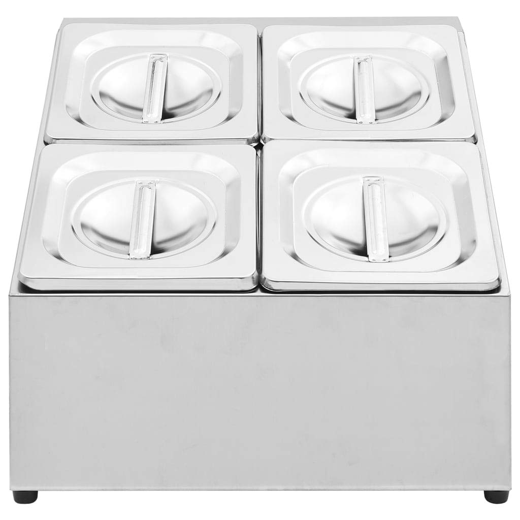 Gastronorm - Contenedor con 4 sartenes GN 1/6 de acero inoxidable