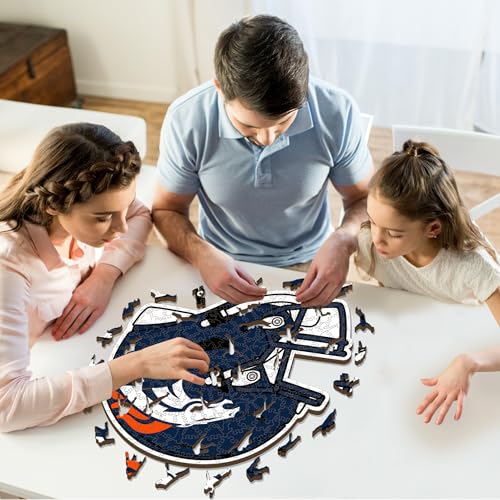 Iconic Puzzles, Denver Broncos Helmet, Wooden Puzzle officially licensed NFL, 100% sustainable - Image 2