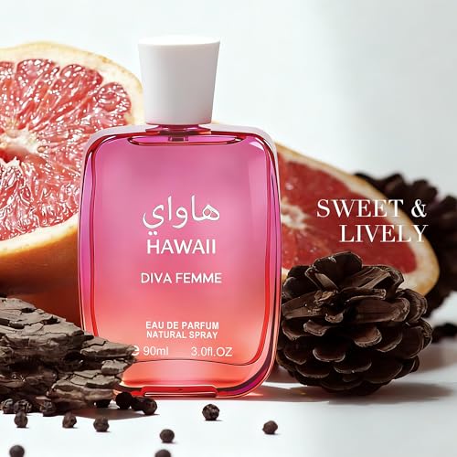 Image of AFLUXE Hawaii Diva Femme Women's Perfume 3.0 Fl. Oz Eau De Parfum for Women, Vibrant Lychee, Rhubarb & Rose Scents, Long Lasting Elegant Fragrance