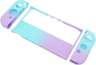 Huleo Cubierta de Consola de Juegos Anti-rasguño Color Degradado Suave Antideslizante Cubierta Protectora de Consola de Juegos Empuñadura ergonómica de Silicona para OLED (Azul Morado)