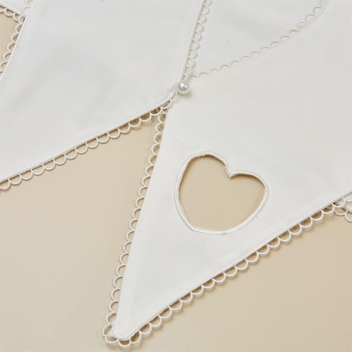 [JUNENTER] レディース フェイクカラー 中空ハートデザイン ハーフブラウス フェイクカラー 取り外し可能 ディッキーフェイ