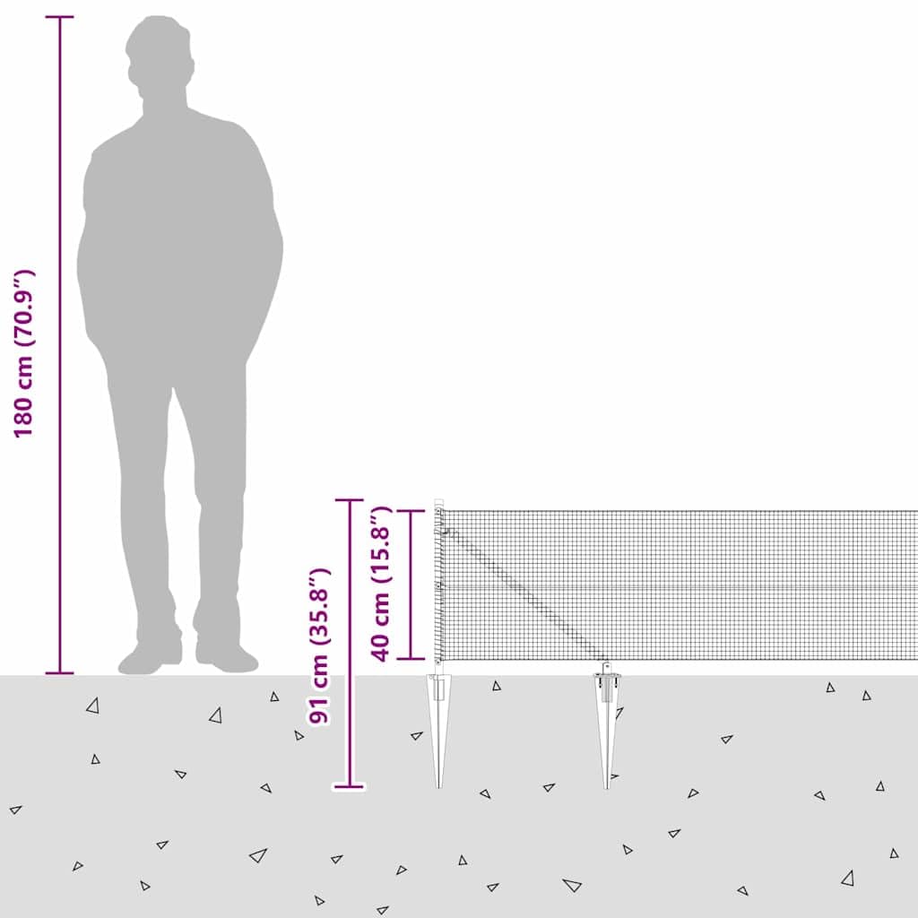 vidaXL Recinzione in rete saldata con punte 10 x 0,4 m Grigio Rete