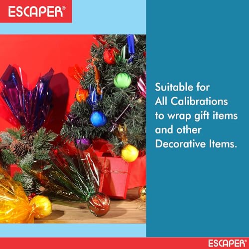 Image of ESCAPER Transparent Cellophane Gelatin Sheets (Mix Colors - 19x29 Inch - 20 Sheets pack) Gift Wrapping for Hampers, Baskets, Bouquets, DIY Crafts & Decorative Packing