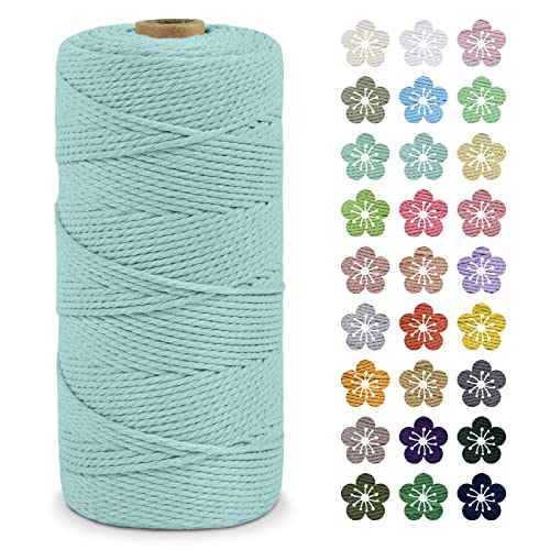 LEREATI Macrame Cord 2mm x 200m, Thick Macrame Rope Natural Cotton Rope Craft String