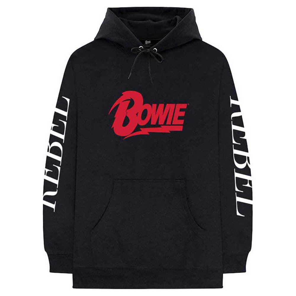 David Bowie Rebel Rebel Pullover Felpa con Cappuccio