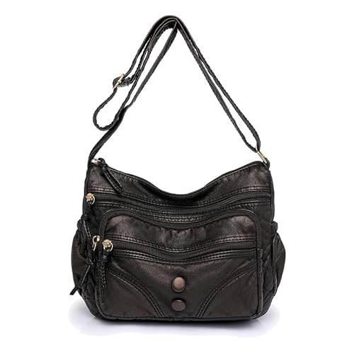 Borsa a tracolla da Donna Sacchetto Bauletto a spalla pelle Sintetica Moda Borse a mano Piccola Crossbody Satchel Morbida per Donne Madre Borsetta Oro nero