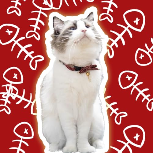 Collar de gato elegante estilo lazo japonés con dije de pez rojo 7