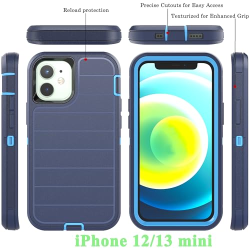 Coque robuste iPhone 13 Mini à rayures antidérapantes en caoutchouc solide