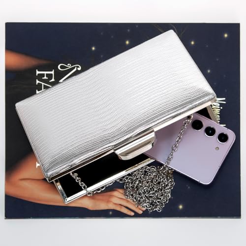Image of JNB Women's Metallic Material Hard Case Evening Party Clutch