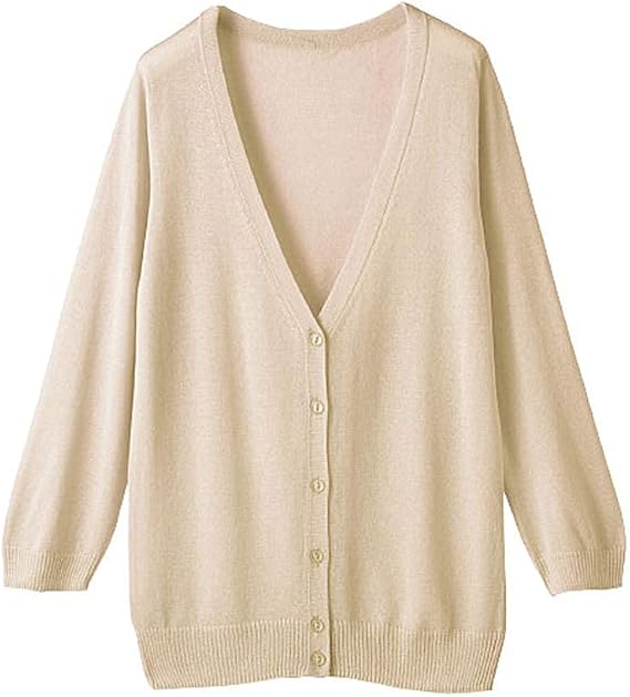 Amazon セシール カーディガン Vネック ニットカーディガン 7分袖 薄手 軽量 涼感 シワになりにくい レディース Ms 345 カーディガン ボレロ 通販