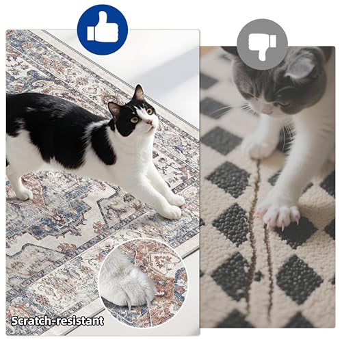 2-Piece Kitchen Runner Rug Set: Washable Non-Slip Floor Mats for Sink & Stove Cooking Area Soft Low Pile Water-Resistant Carpet for Dishwasher Fridge Fronts Durable Kitchen Island Mats(2x3+2x4,Brick) - Thumbnail 7
