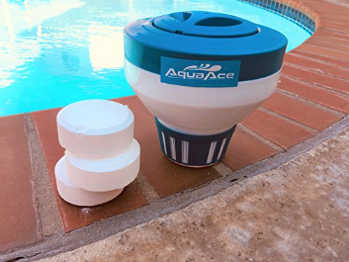 AquaAce-Pool-Chlorine-Floater-Dispenser-Premium-Large-Capacity-Holds-Up-to-5-Tablets-Floating-Design-for-3-inch-Chlorine-Tablets