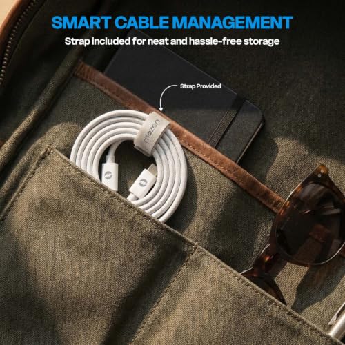 Image of Amkette Mozen Certified 65W Type C to Type C Braided Cable | C to C Cable Fast Charging | 480 Mbps Data Transfer | Compatible with iPhone, Samsung, Nothing, Motorola, Xiaomi, Realme & USB-C Devices